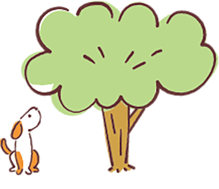 犬と木イラスト