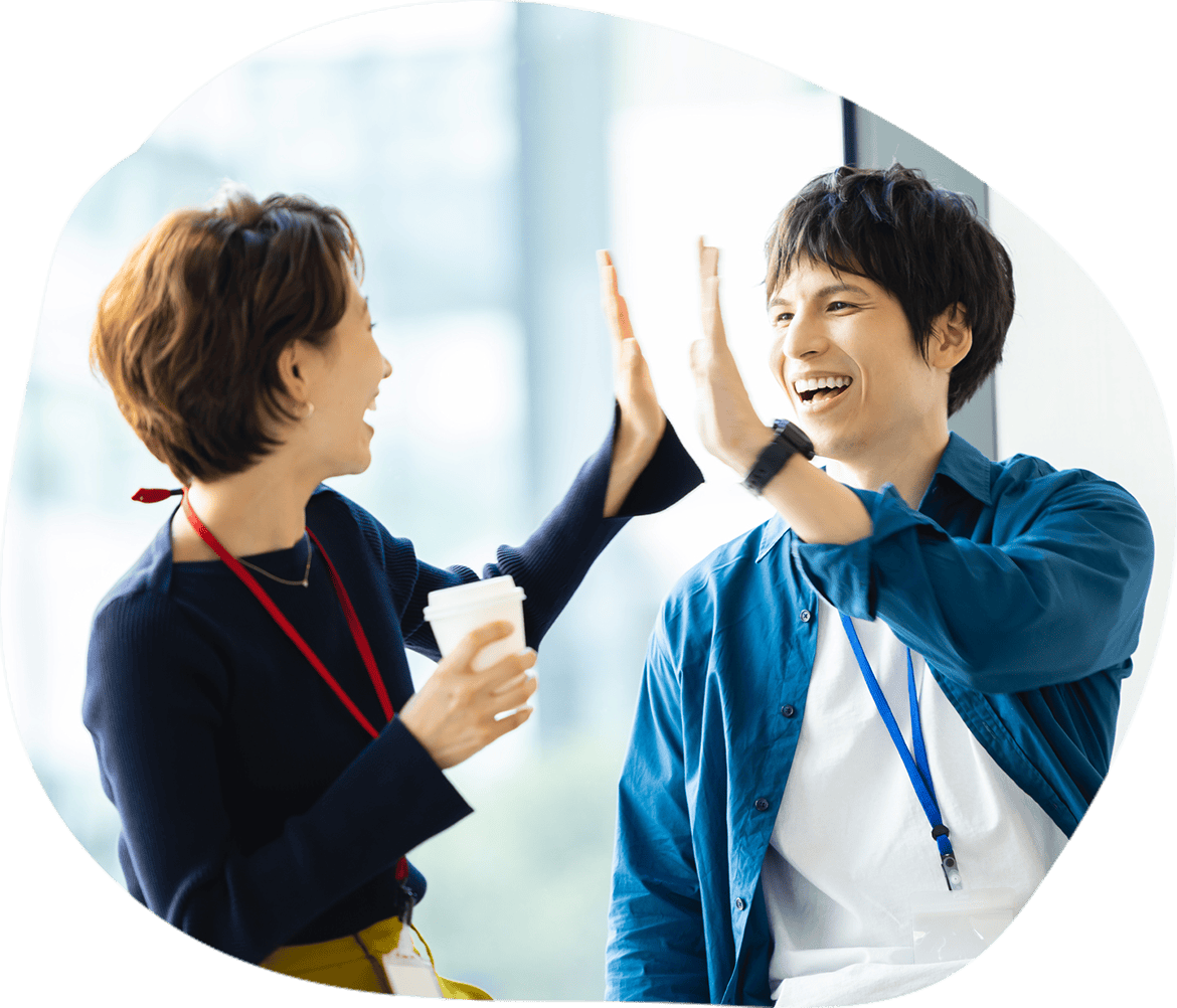 ハイタッチ写真